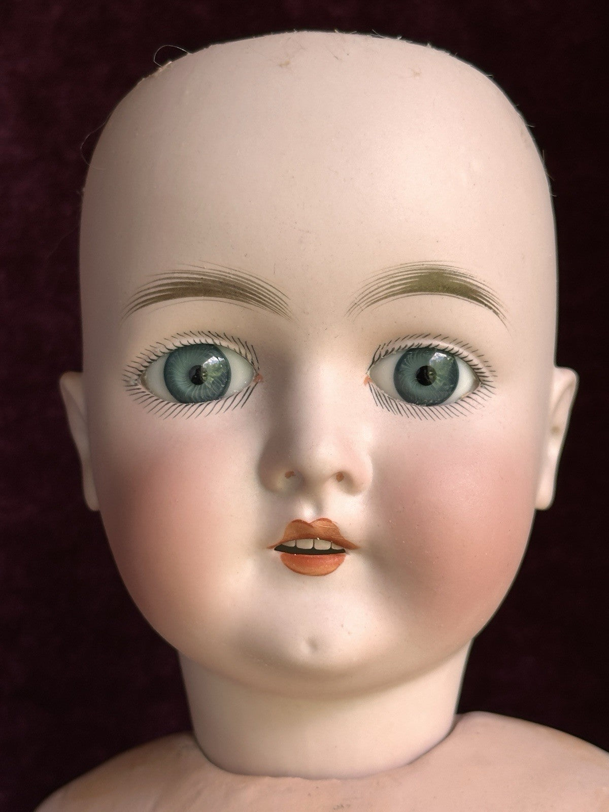 Antique German 25” Queen Louise Doll Bisque Head Composition Body