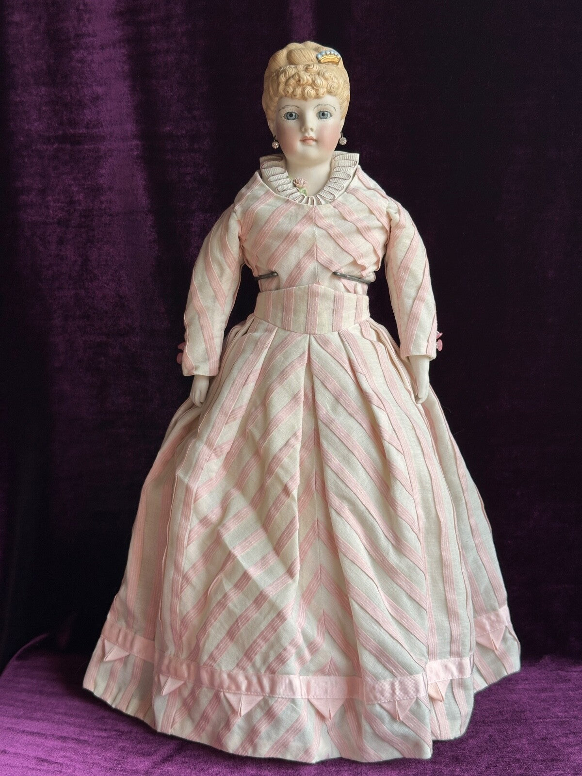 Rare Vintage 20.5” Reproduction of Antique German Kling Parian Doll Glass Eyes
