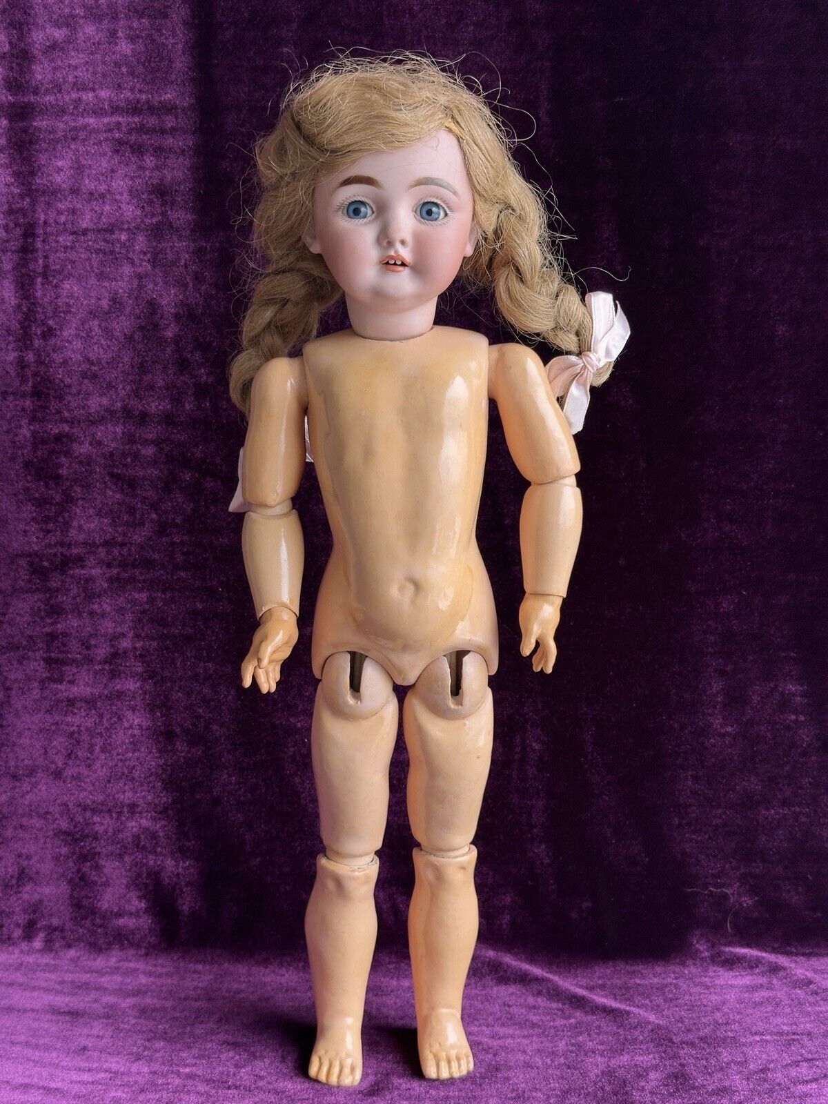 Antique German 19” Early Kestner 143 Bisque Head Doll