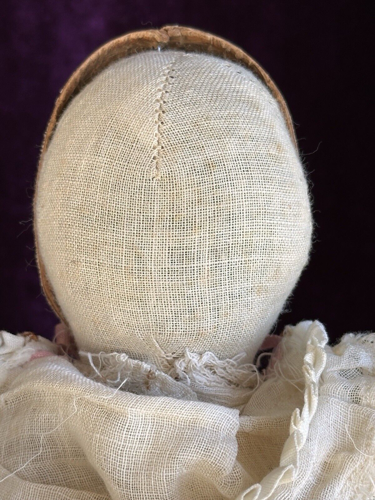 Antique American 12” Bruckner Lithograph Hard Mask Cloth Rag Doll
