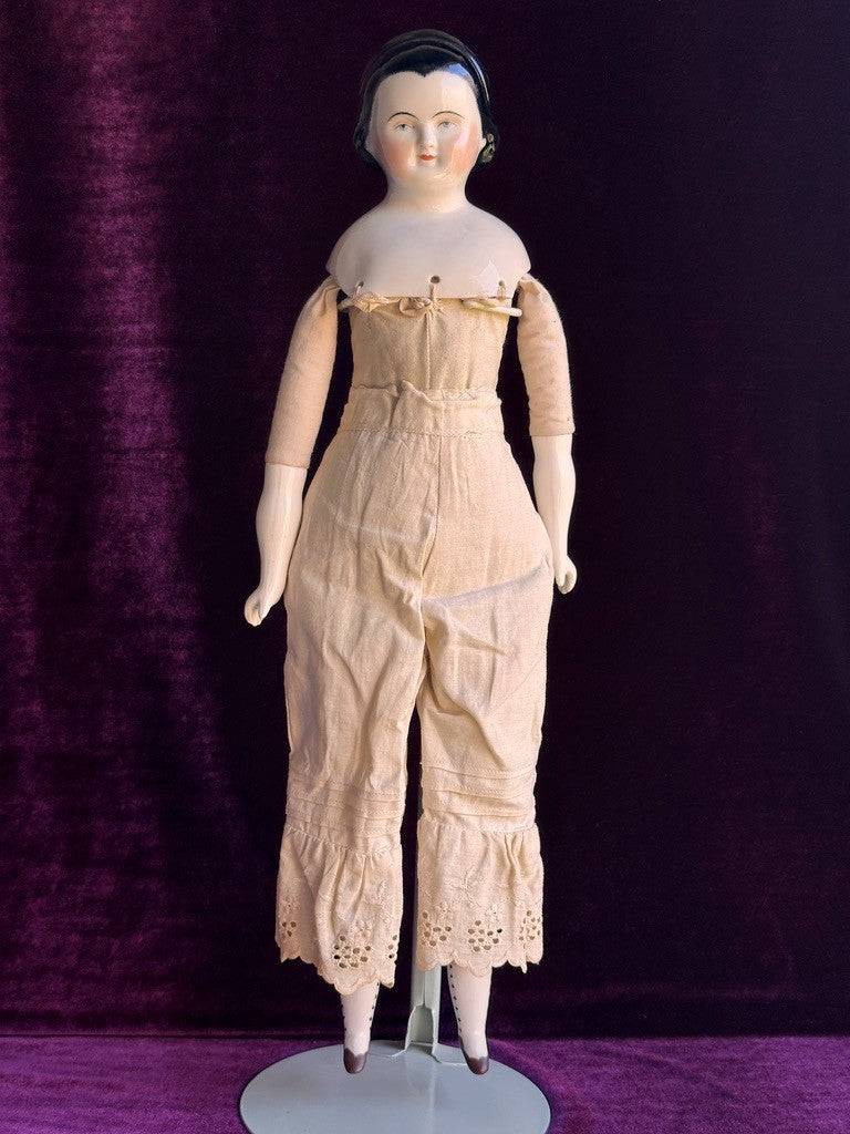 Vintage 19.5” Reproduction of Antique German Alice Hairdo China Head Doll