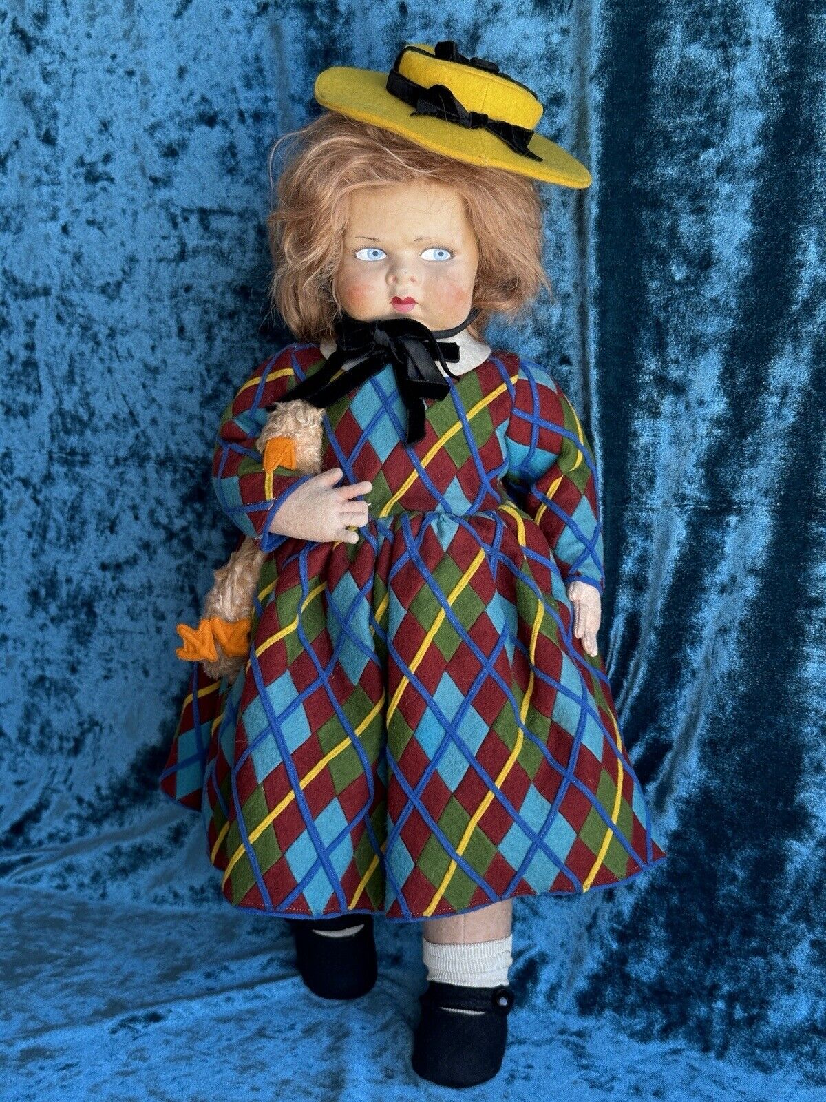 Vintage Italian Lenci Grugnetto 1500 Series Felt Grumpy 17.5” Doll