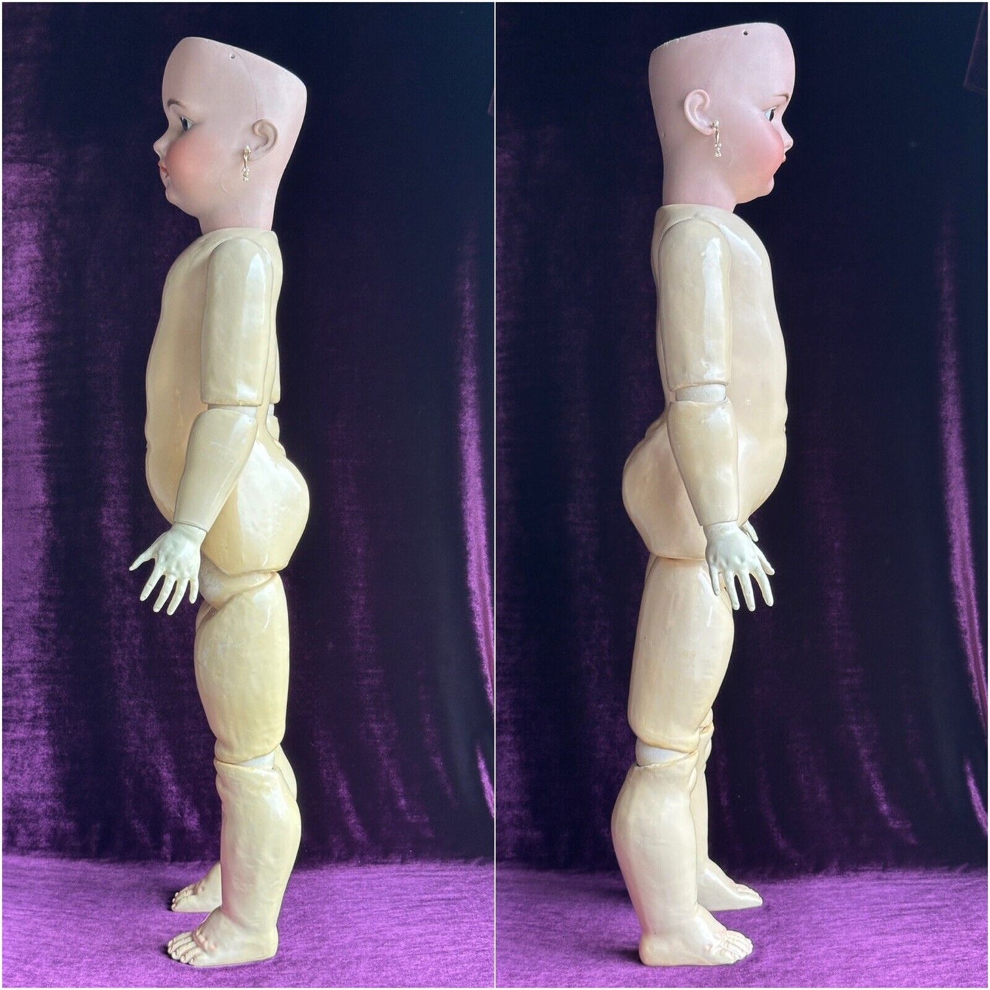 Grand Size Antique German 34” Simon Halbig 1079 Bisque Head Doll