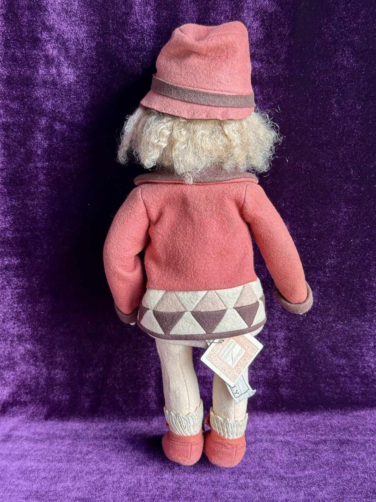 Vintage Italian 12” Lenci 111 Felt Cloth Character Doll
