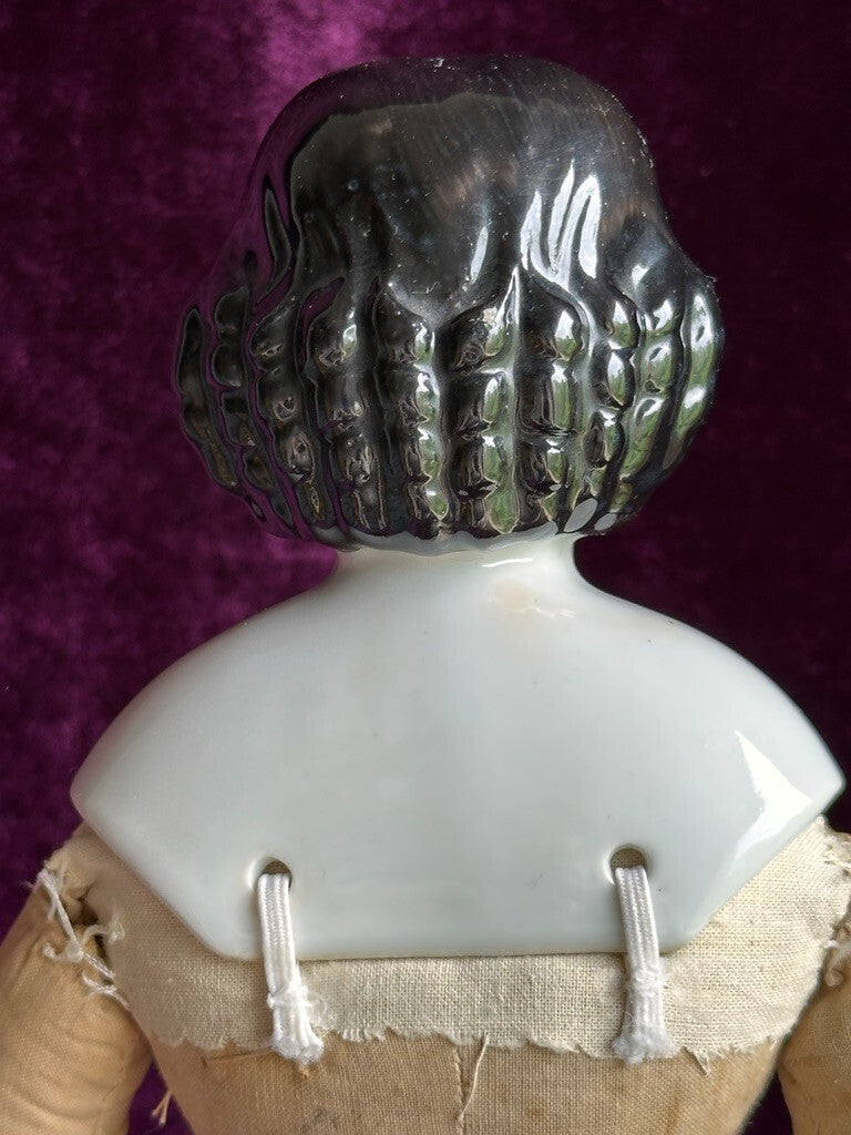 Antique German 15” Adelina Patty China Shoulder Head Doll