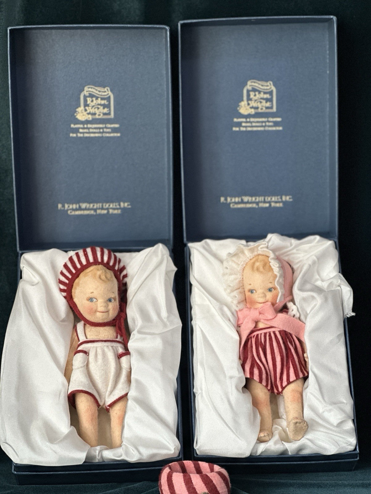 Lot Of 2 John R. Wright Peppermint Pal And Scootles 6” Felt Dolls LE 300