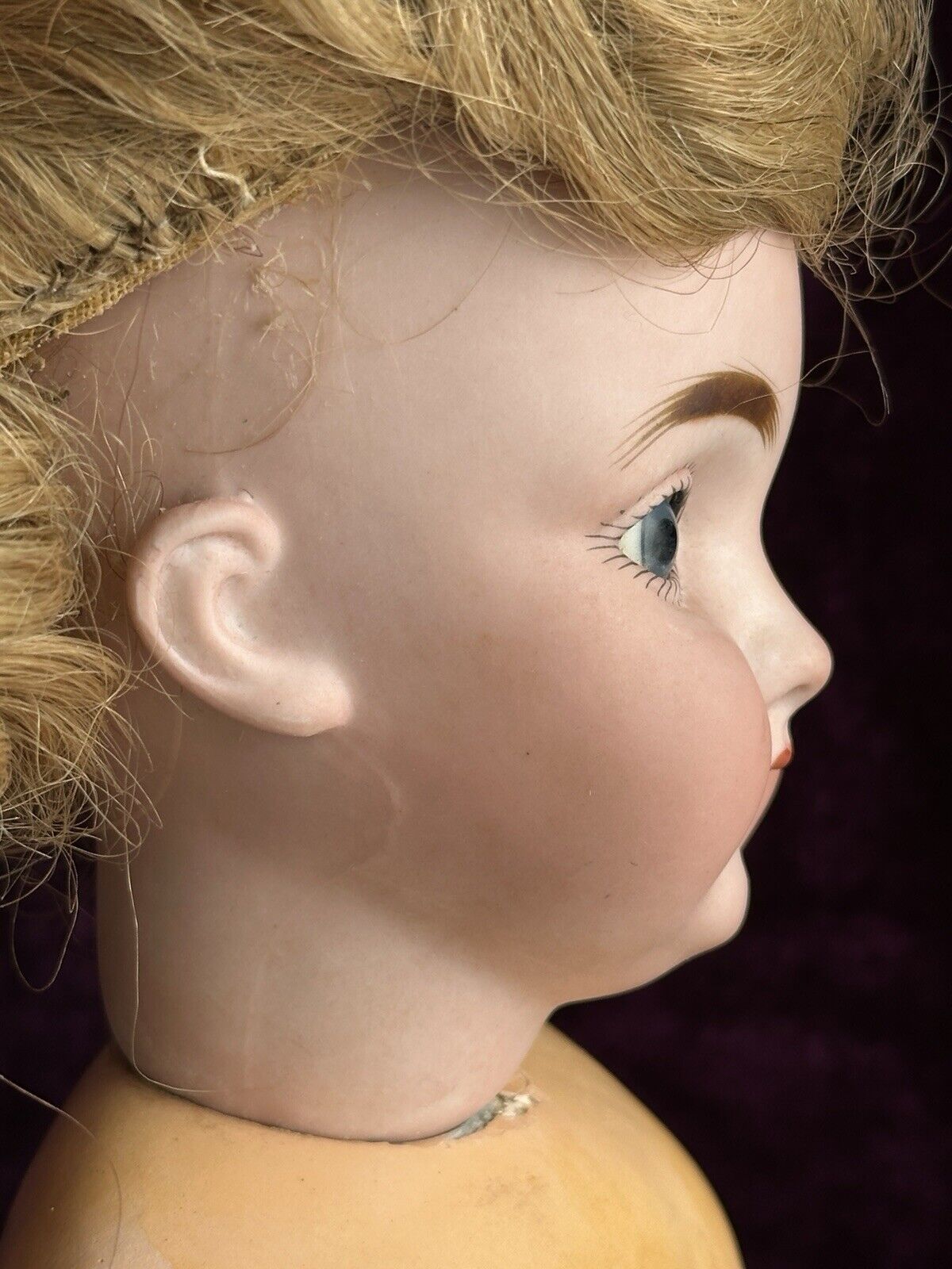Antique German 19” Early Kestner 143 Bisque Head Doll