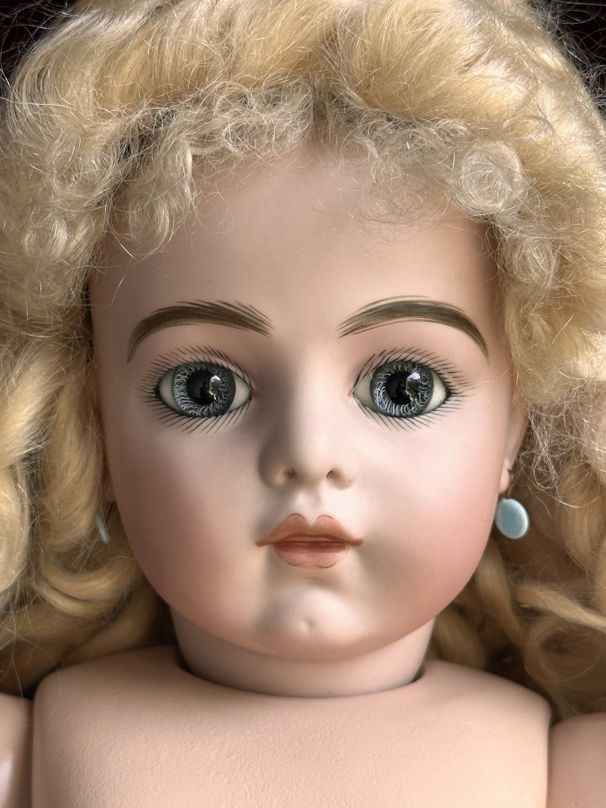 Vintage Porcelain/Comp. 22” Artist Reproduction of Antique French Bru Jne Doll