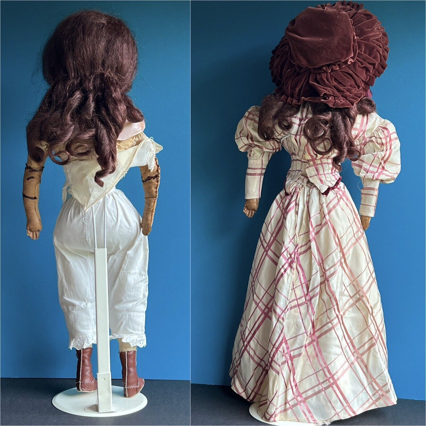 Large Antique German 30” Wax Over Papier Mache Doll