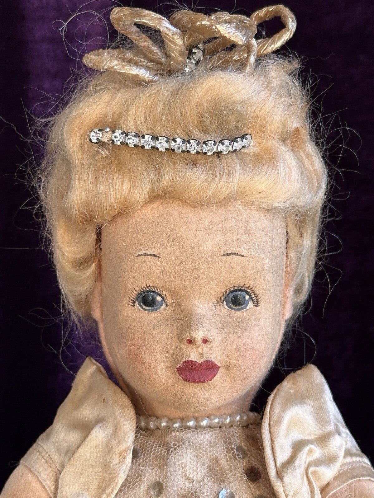 Vintage British Chad Valley 17” Cloth Felt Character Doll