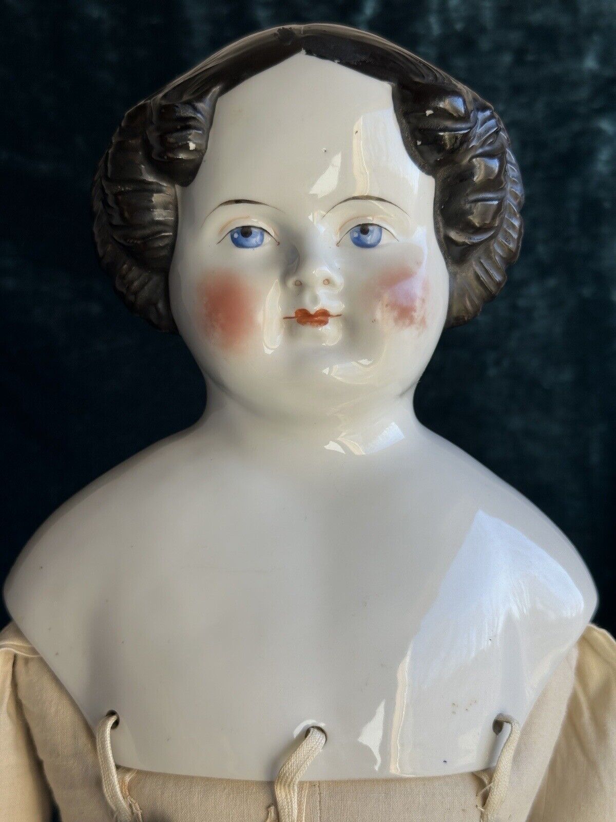 Large 31” Antique German Flat Top Highbrow China Shoulder Head Fashion Doll