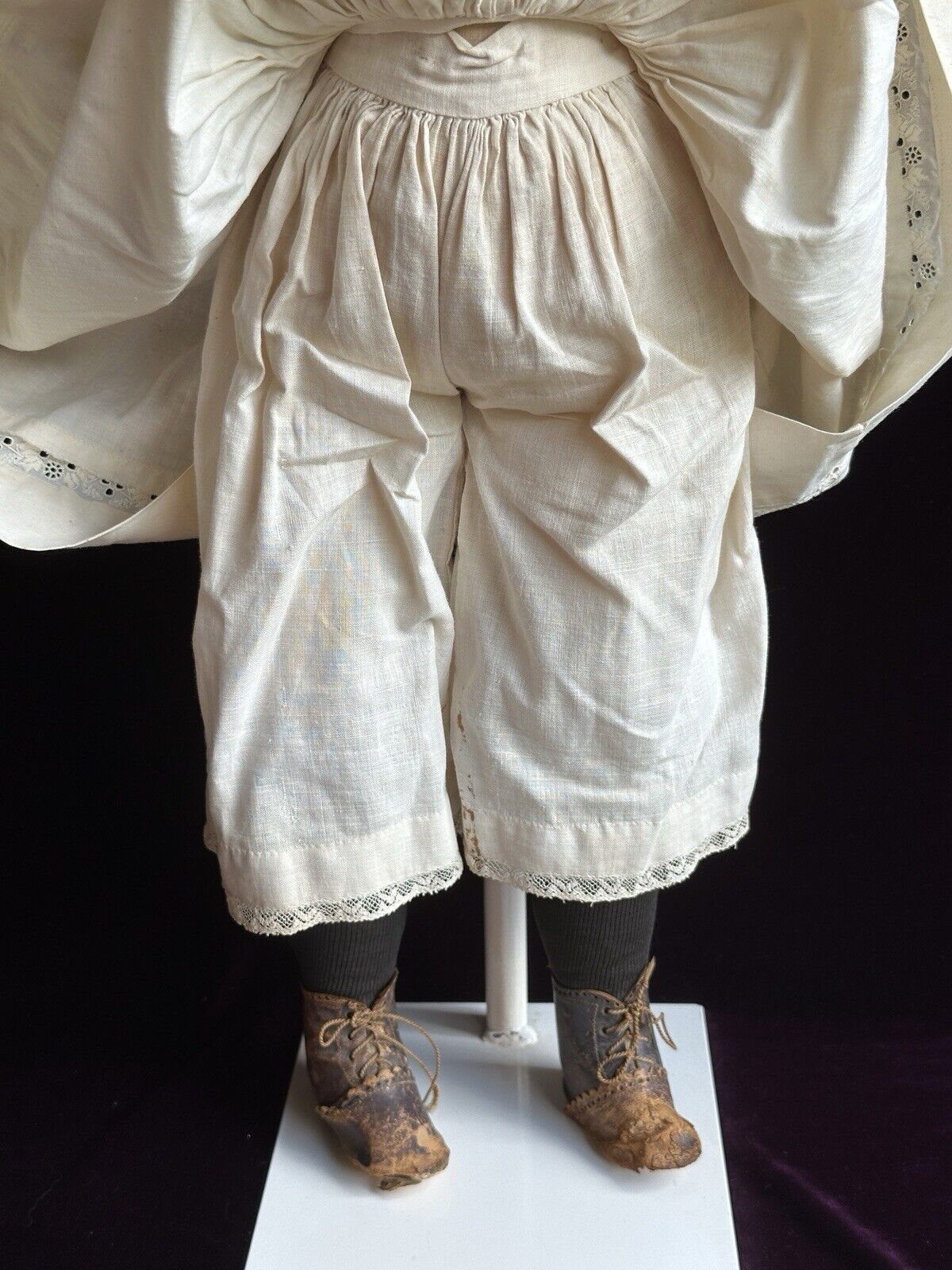 Antique English (?) Mad Alice 24” Wax Shoulder Head Victorian Doll