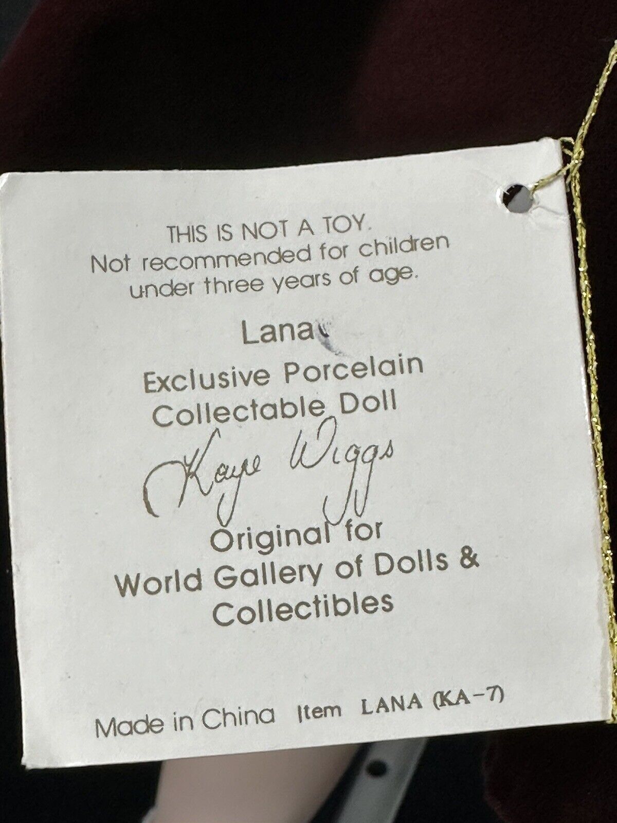 Kaye Wiggs Porcelain 22” Doll “Lana”