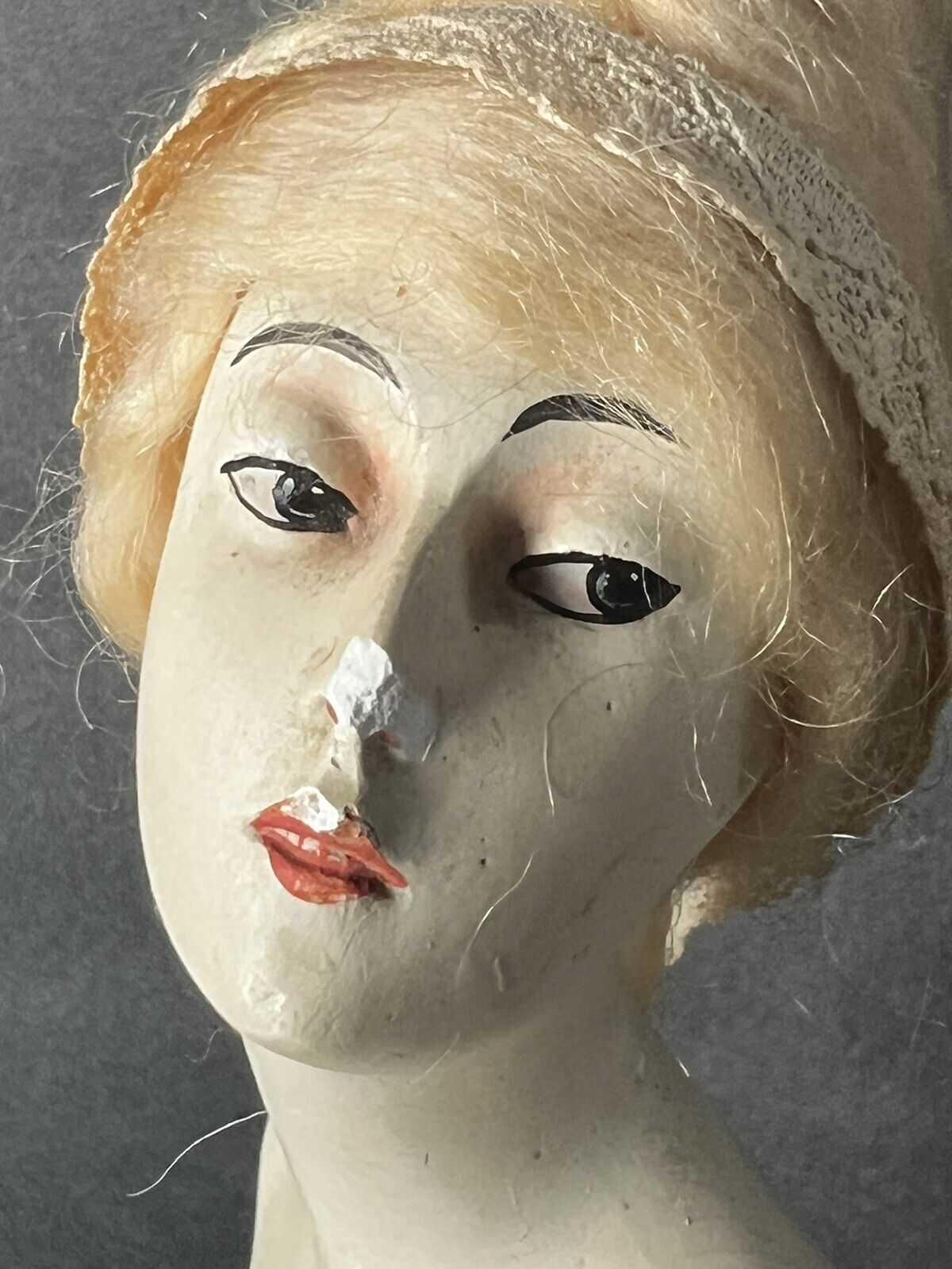 Antique Art Deco French (?) Chalkware Boudoir Lamp Doll