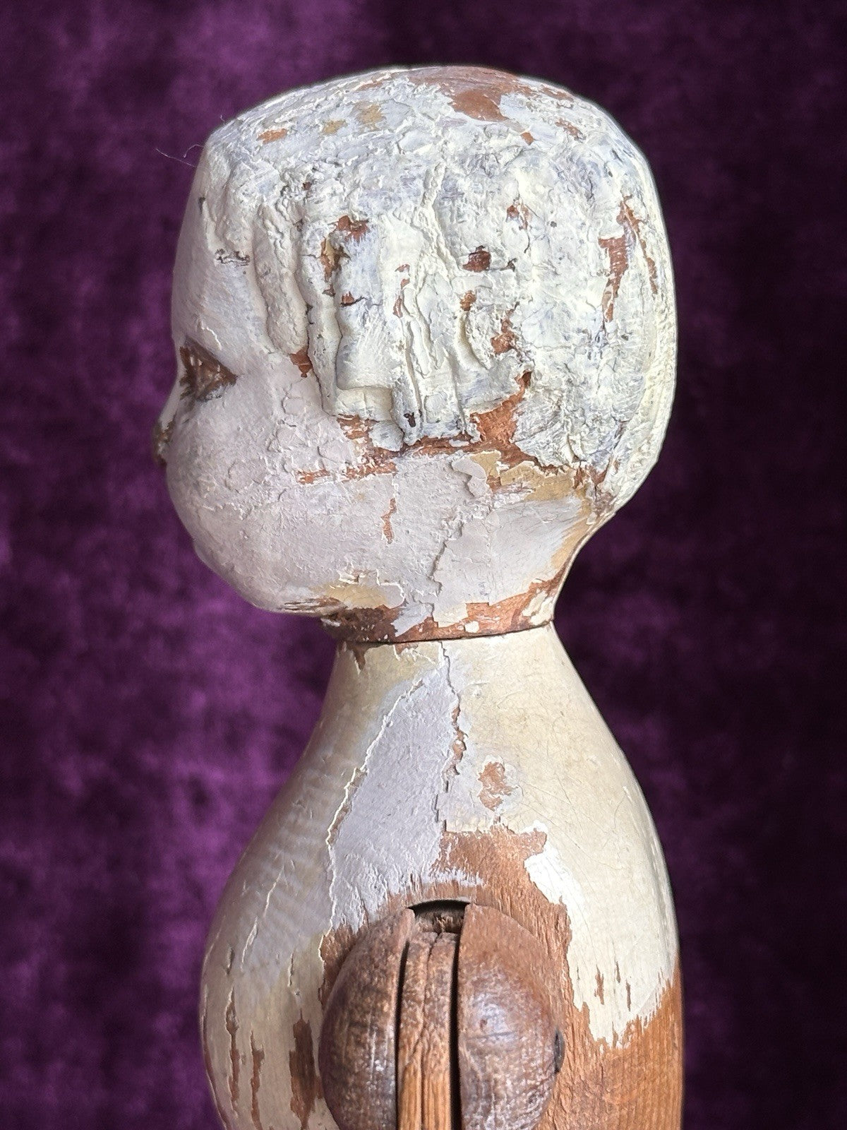 Rare Early American 15” Joel Ellis Metal Wood Jointed Doll