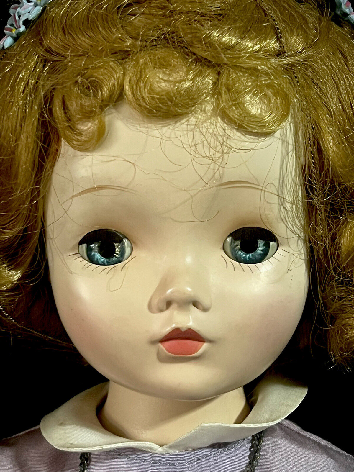 Original Vintage 1950’s Madame Alexander 18” Binnie Doll Lavender Dress Outfit