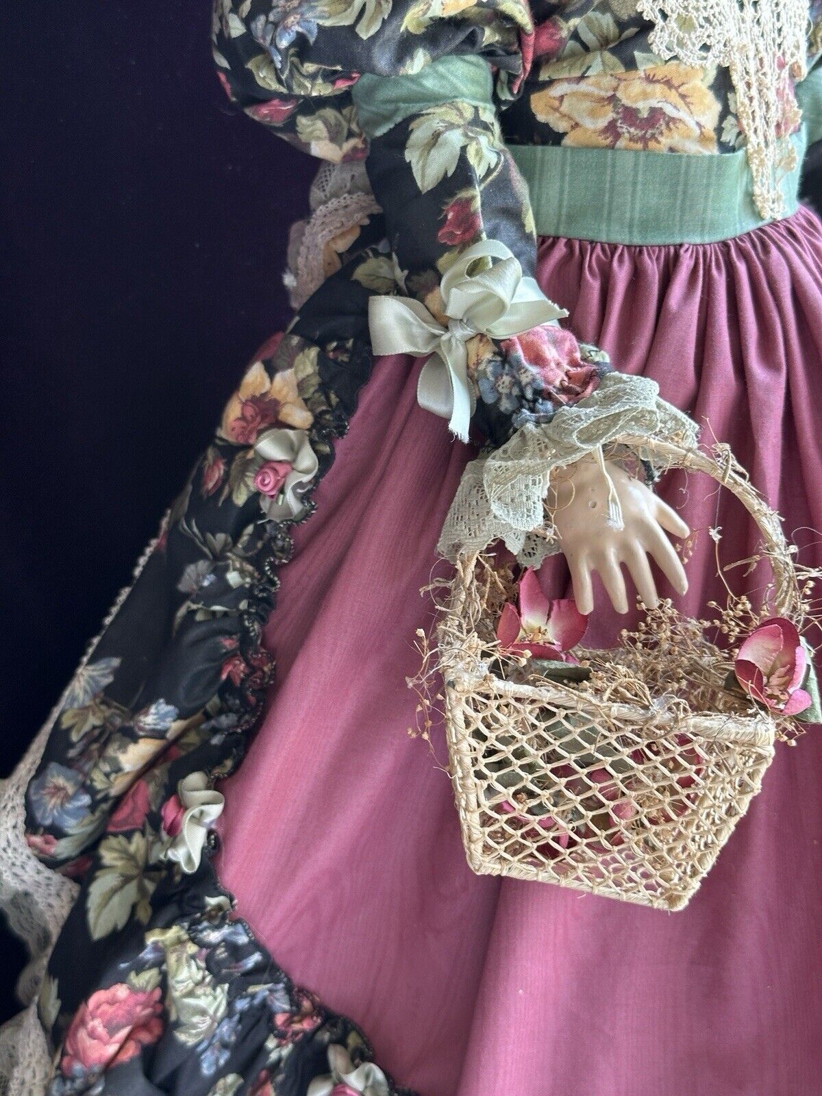 Antique German 24” Queen Louise Bisque Head Doll