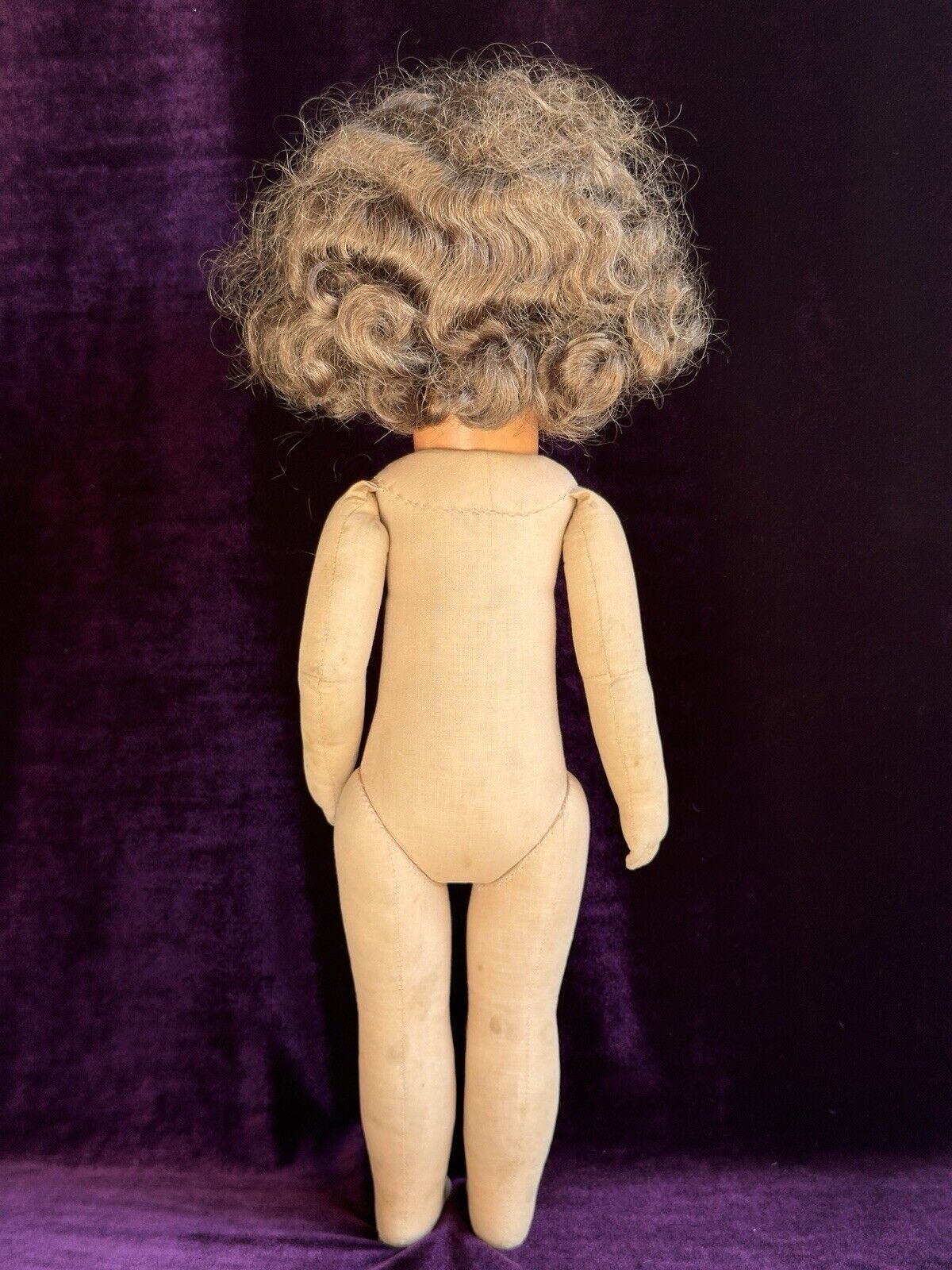 Antique German 18.5” Kathe Kruse VIII (?) Cloth Child Girl Doll with Swivel Neck