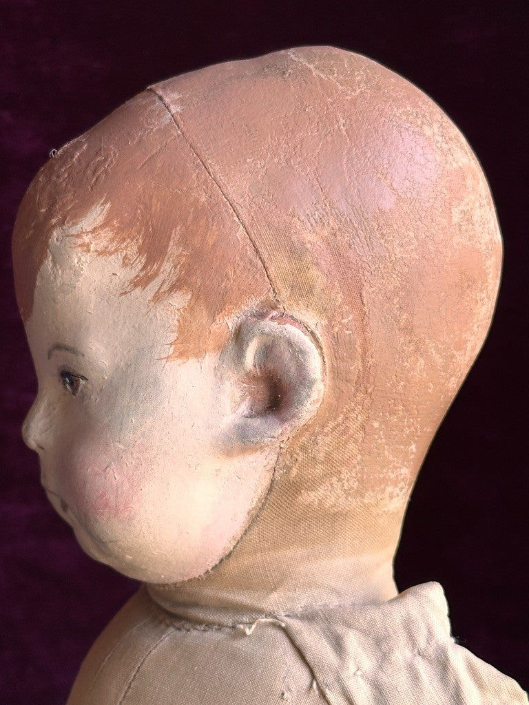 Early Antique German 17.5” Kathe Kruse Type I Cloth Rag Doll Wide Hips