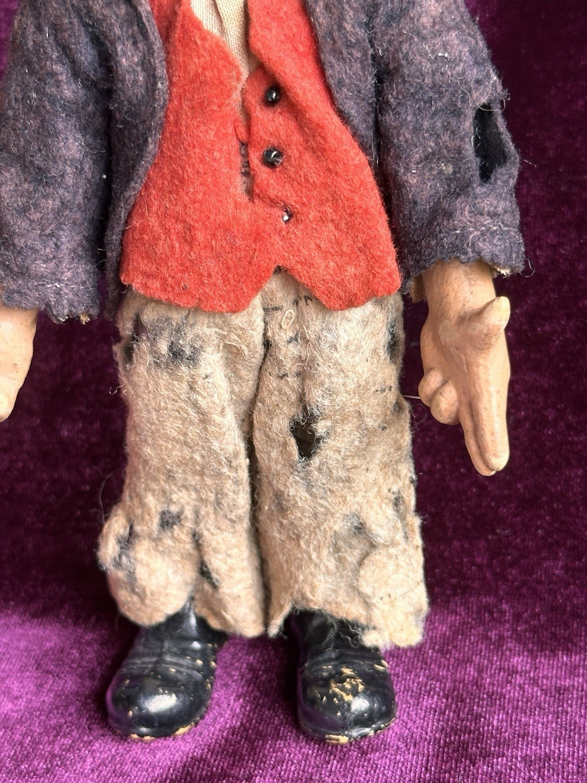 2 Antique Swiss SABA Bucherer Mutt & Jeff Ball Jointed Metal Dolls Toys