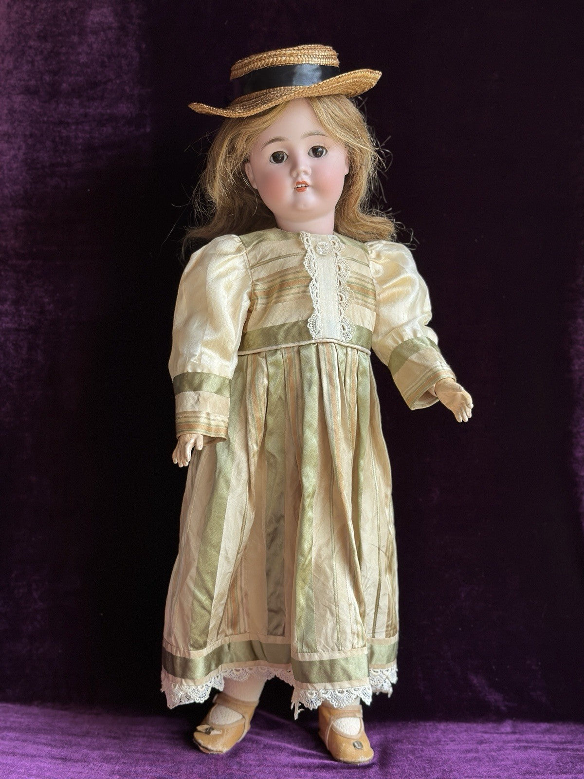Antique German 24” Hamburger & Co. Viola Bisque Head Doll