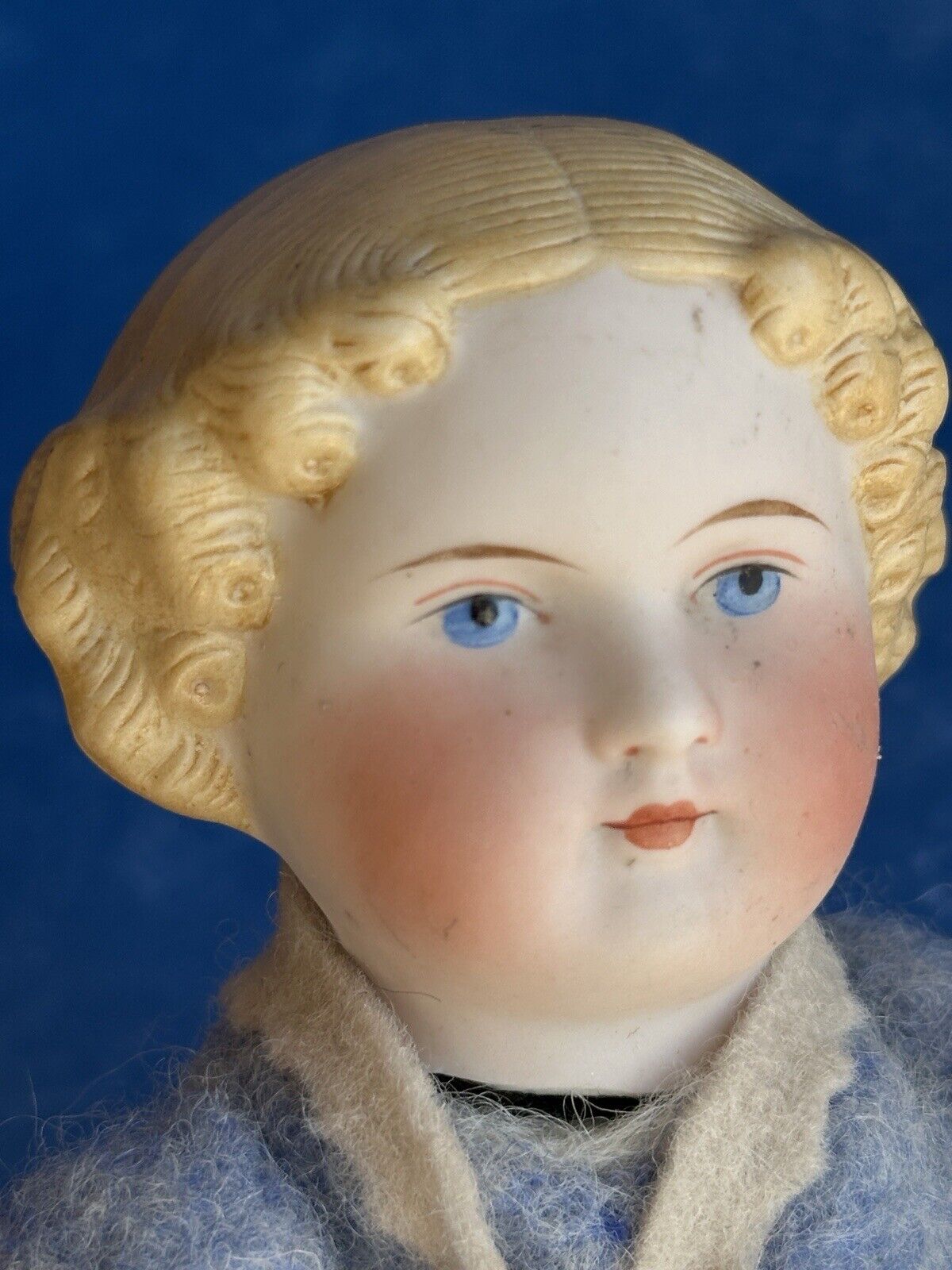2 OOAK Antique German Parian Bisque Head Dolls Artist Redesign Felted Bodies