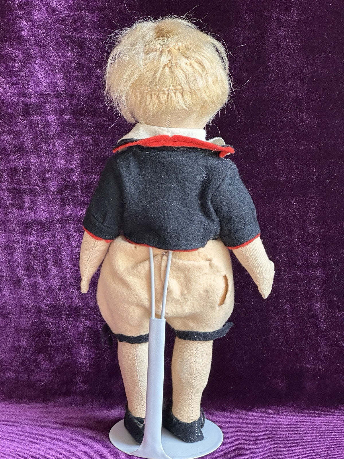 Lot of 2 Antique German 10” Gebruder Bing Cloth Boy and Girl Dolls