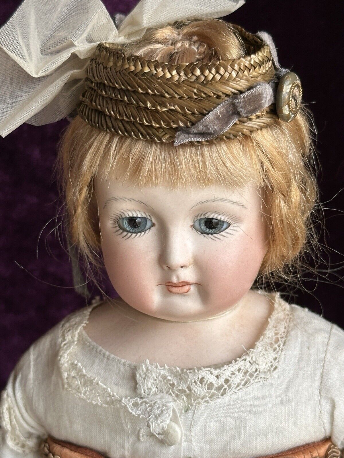 Vintage 15” Reproduction of Antique French Huret Fashion Doll with Glass Eyes