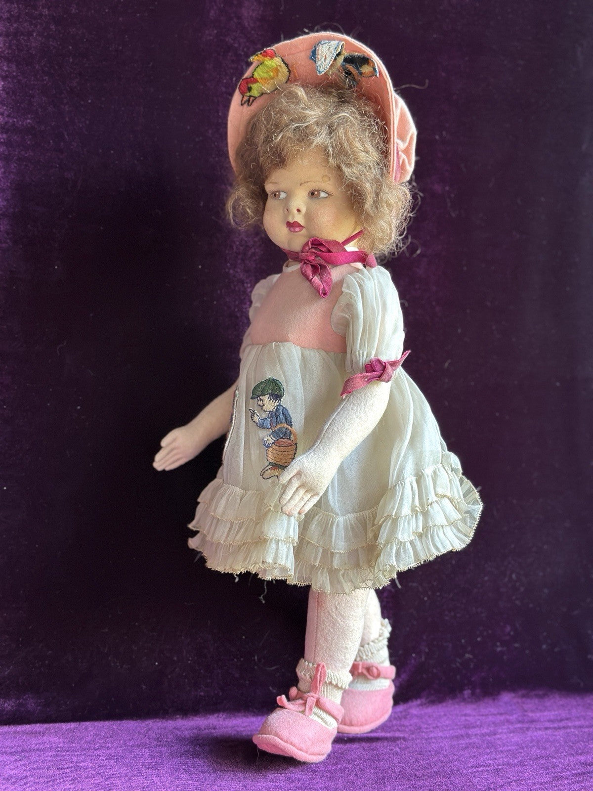 Vintage Italian Lenci Grugnetto 1500 Series Felt Grumpy 19” Doll
