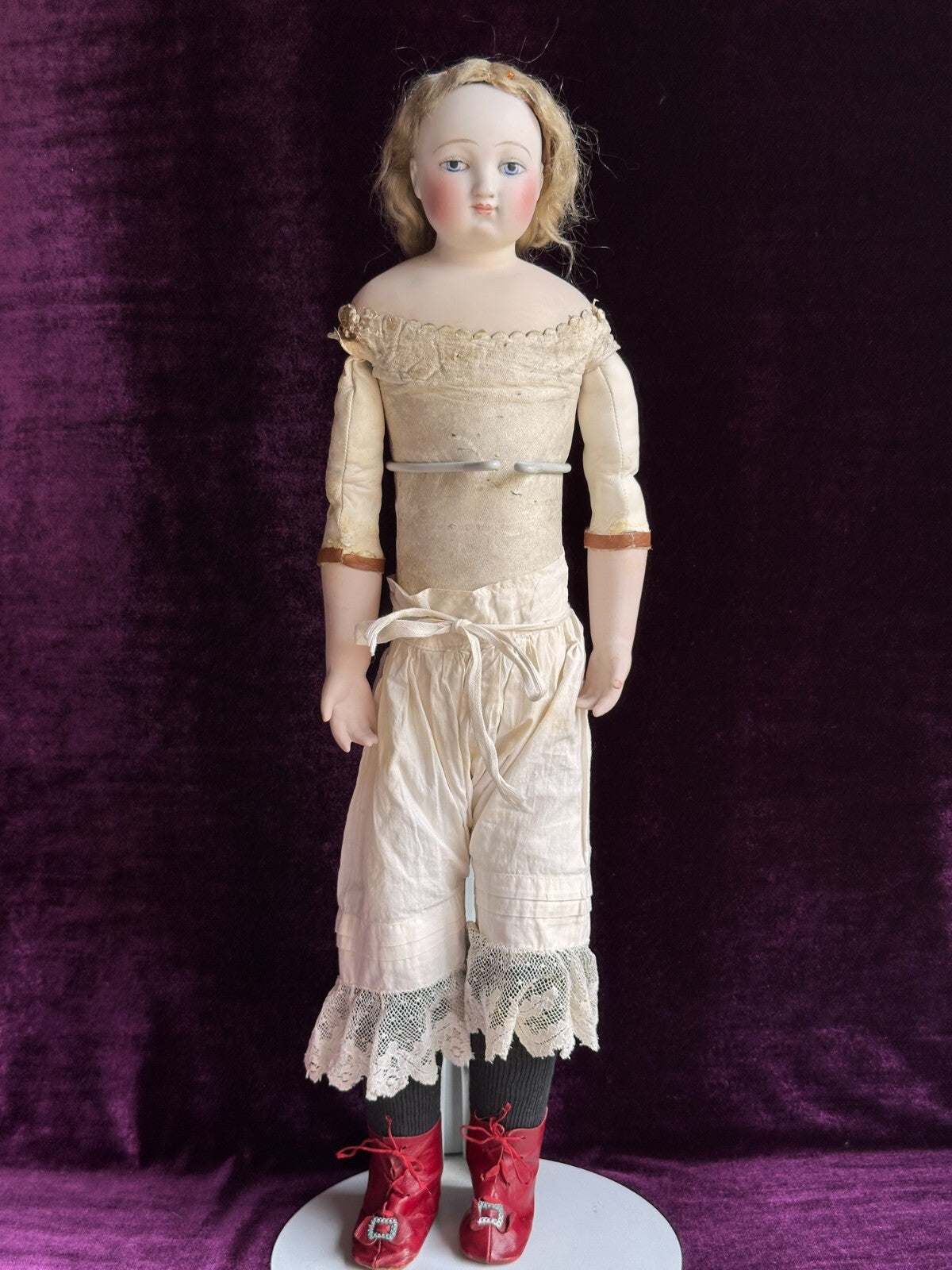 Very Rare 21” Barrois French Fashion Poupee Bisque Head Doll – Painted Eyes