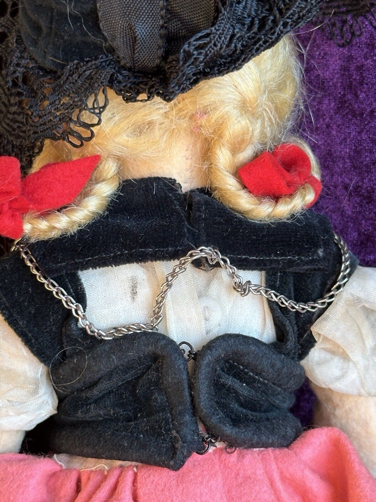 Vintage 12” Italian Alma (?) All Original Felt Cloth Doll