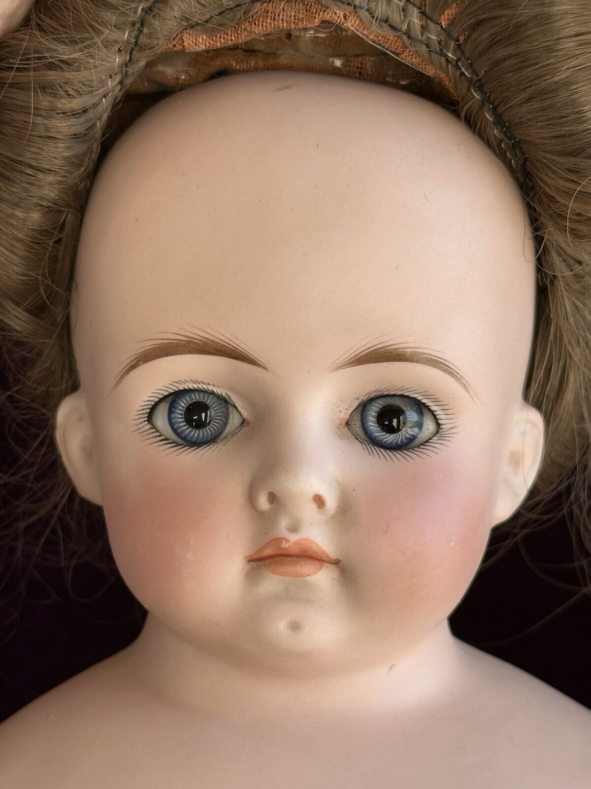 Rare Large Antique German 22” CF Kling 167 Solid Domed Bisque Head Doll
