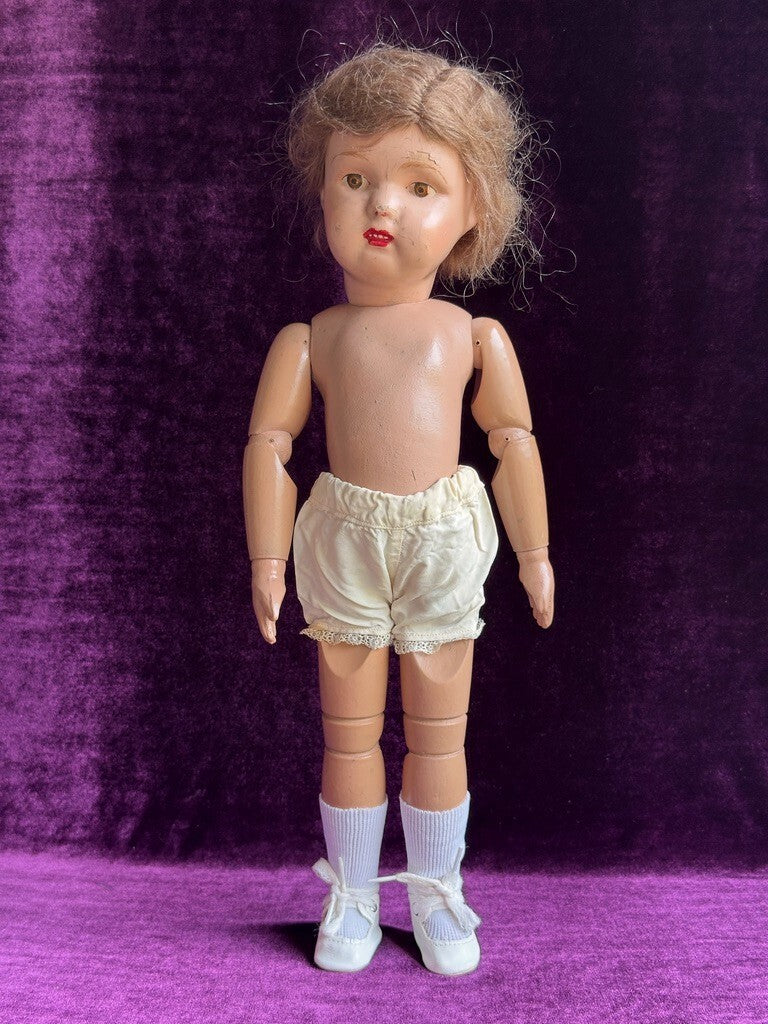 Antique American Schoenhut 16" Miss Dolly Wooden Jointed Doll