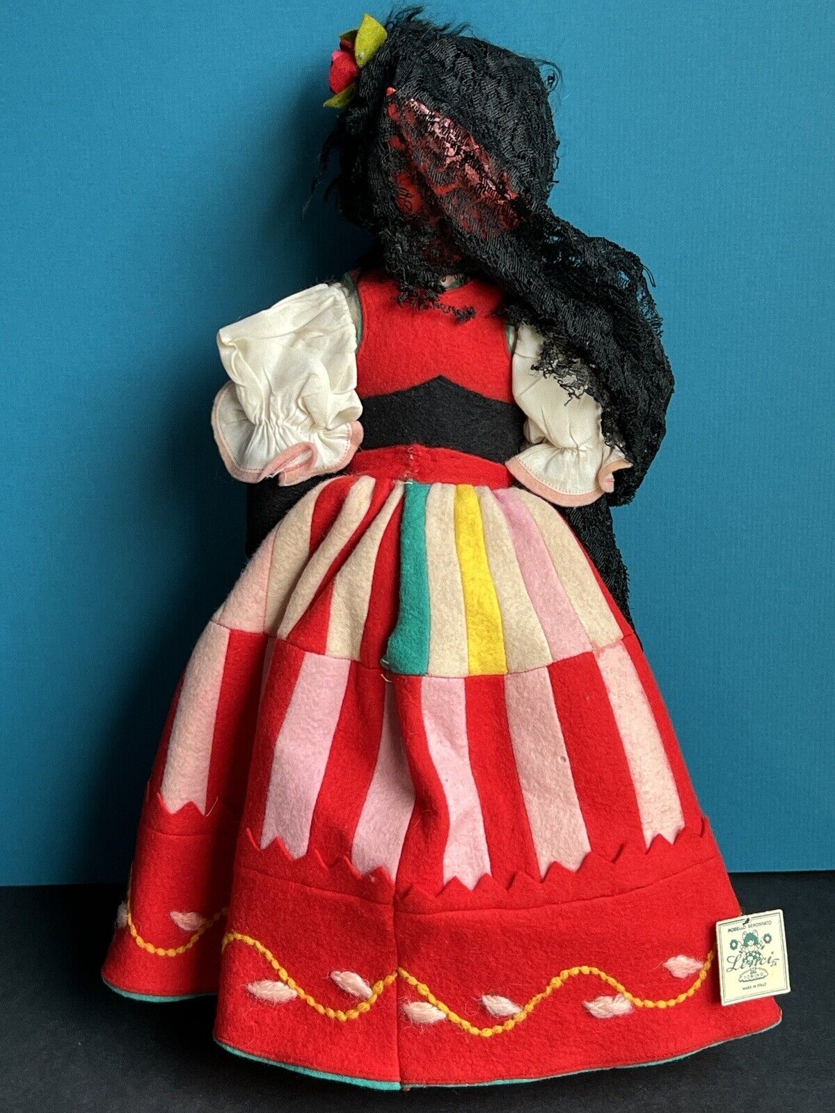 All Original Vintage Italian Lenci 14” Rita Lucia Felt Doll with Tag