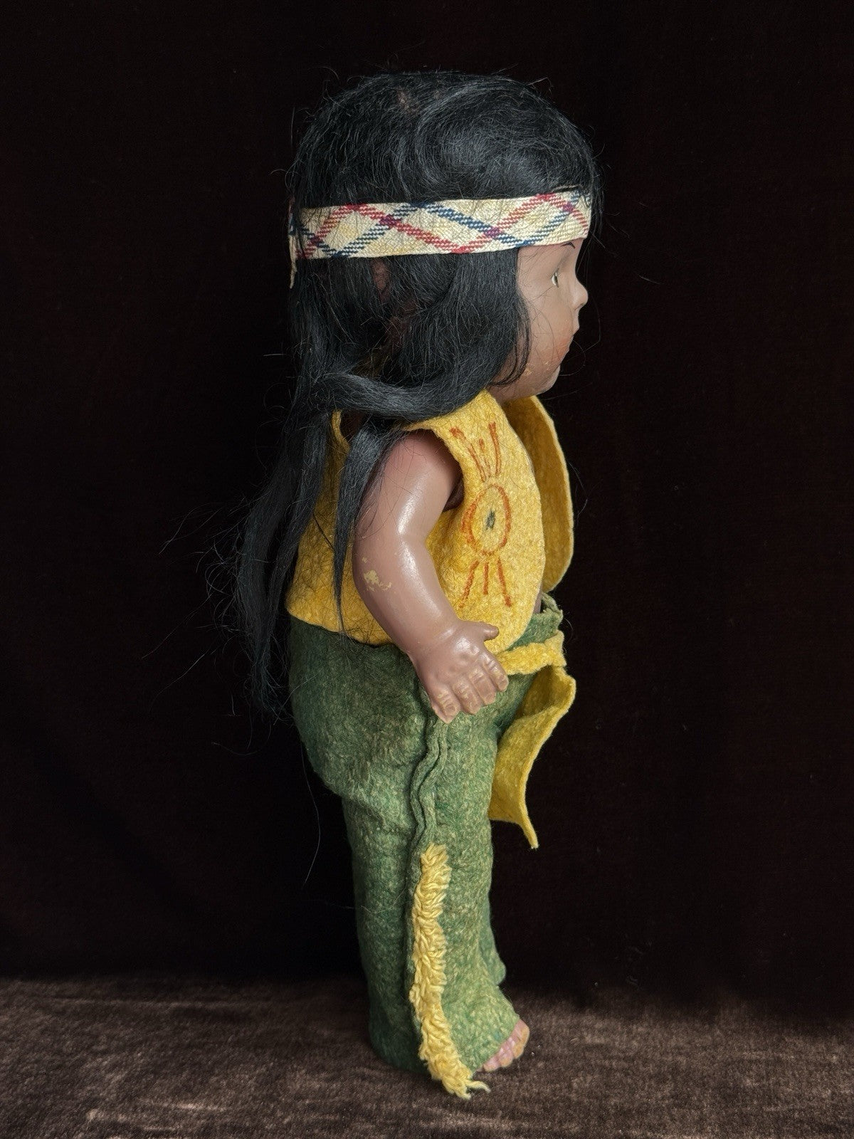 Vintage Reliable 12.5" Composition Indian Native American Doll