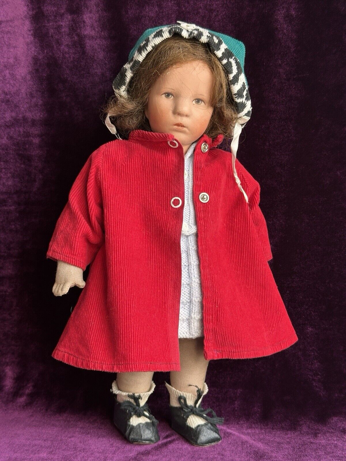 Vintage 14” Kathe Kruse IX German Child Cloth Girl Doll with Swivel Head