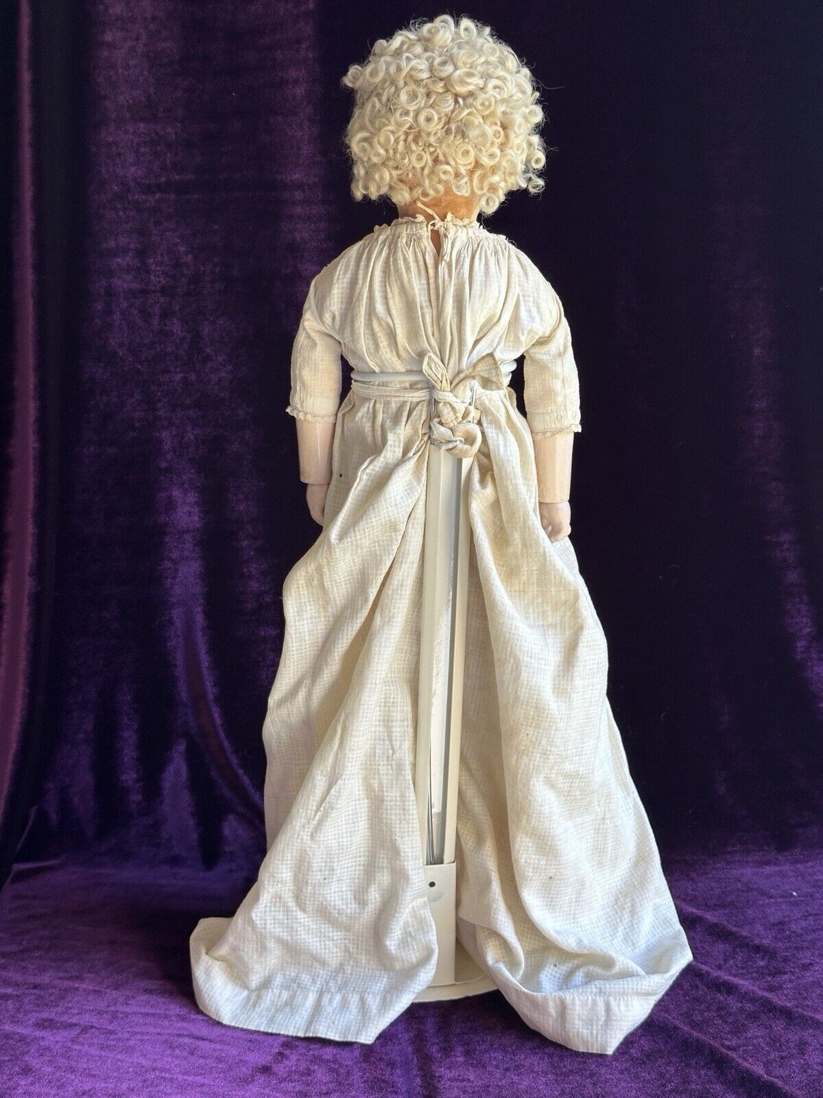 Antique 19” Motschmann Type Taufling Body Wax Over Papier Mache Bebe Doll