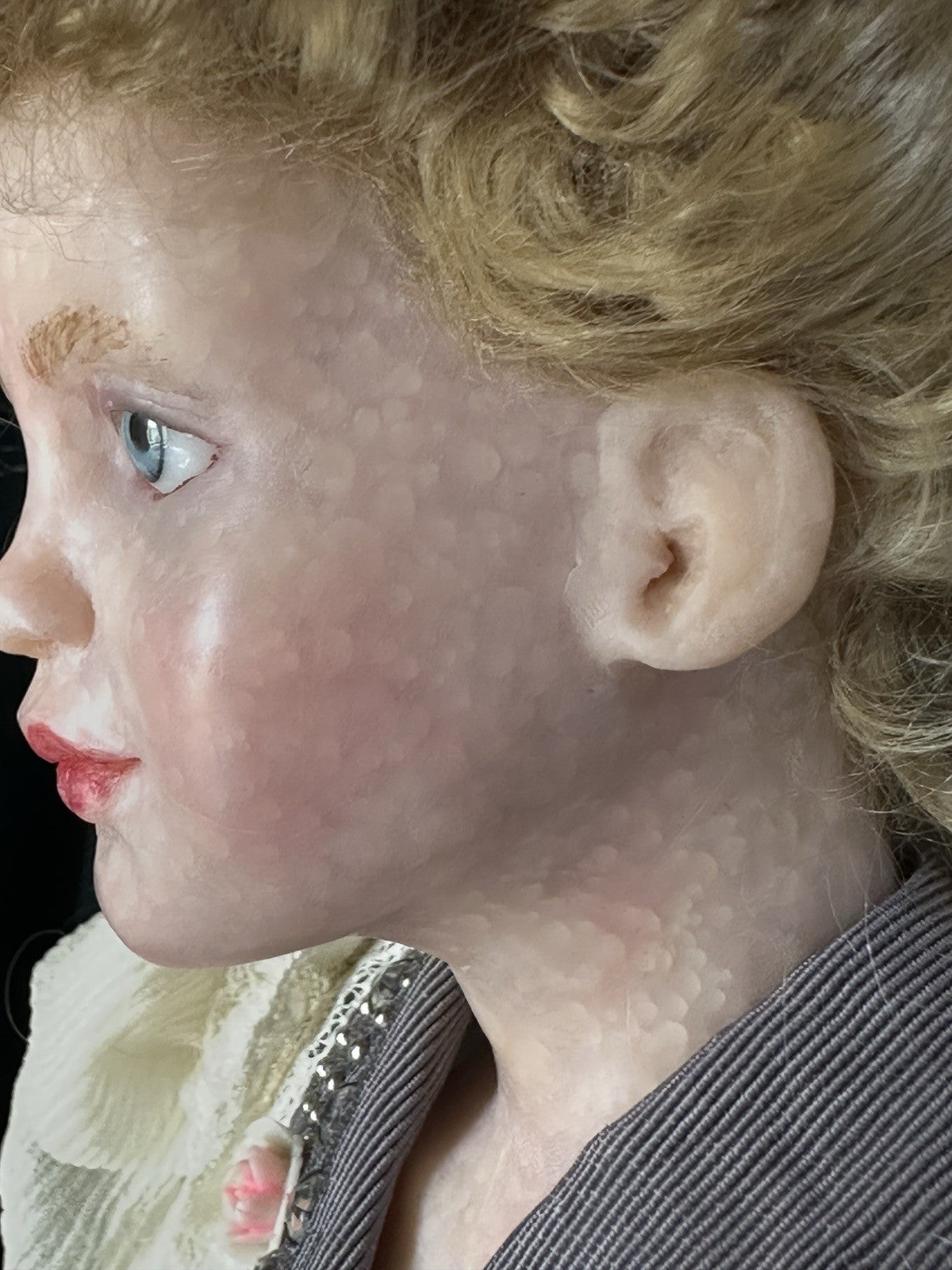 OOAK Collectible Polymer Fimo 15” Doll By Artist Edna Dali