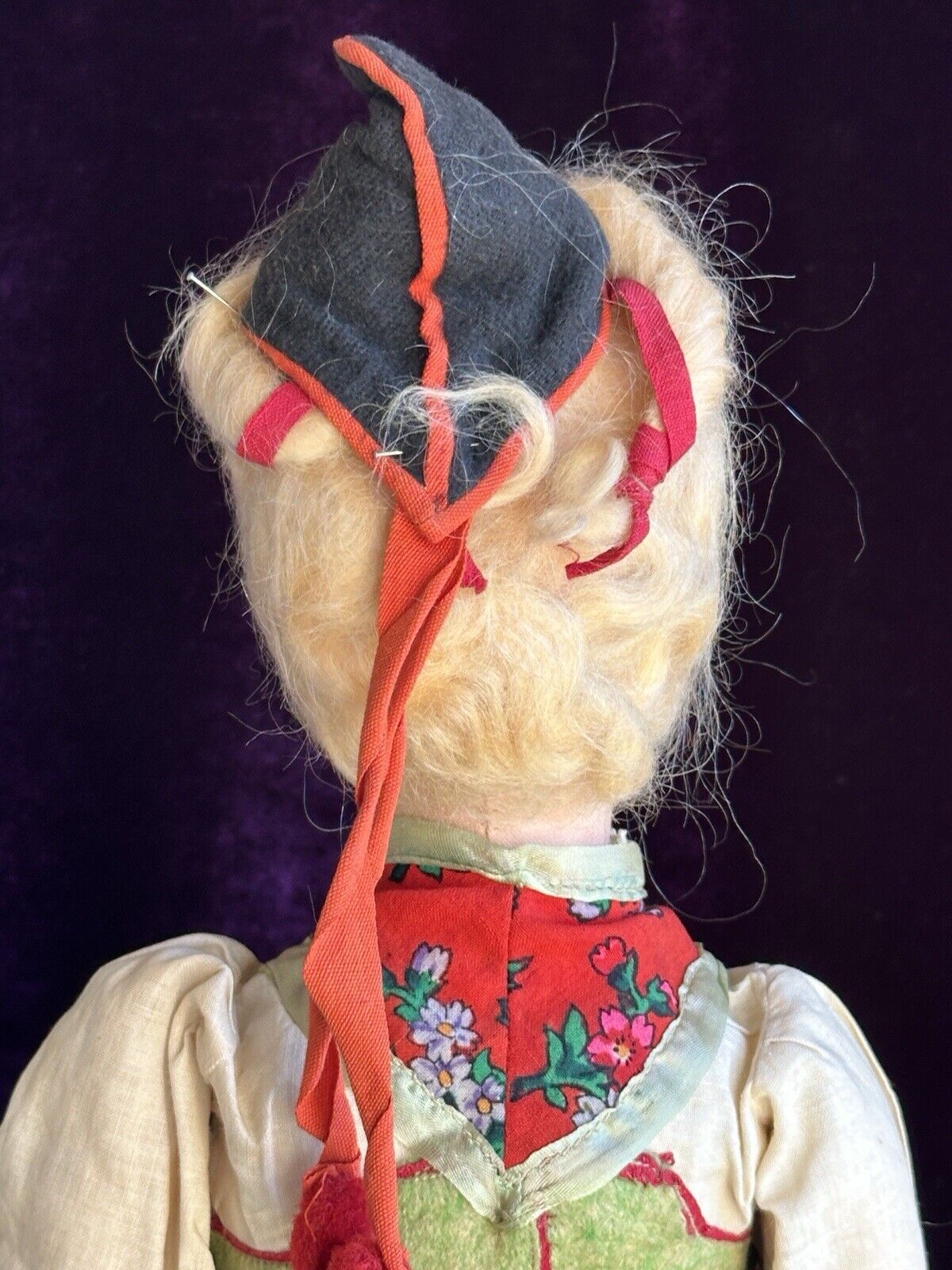 Antique European 24” Cloth Boudoir Style Greta Doll Made In Sweden