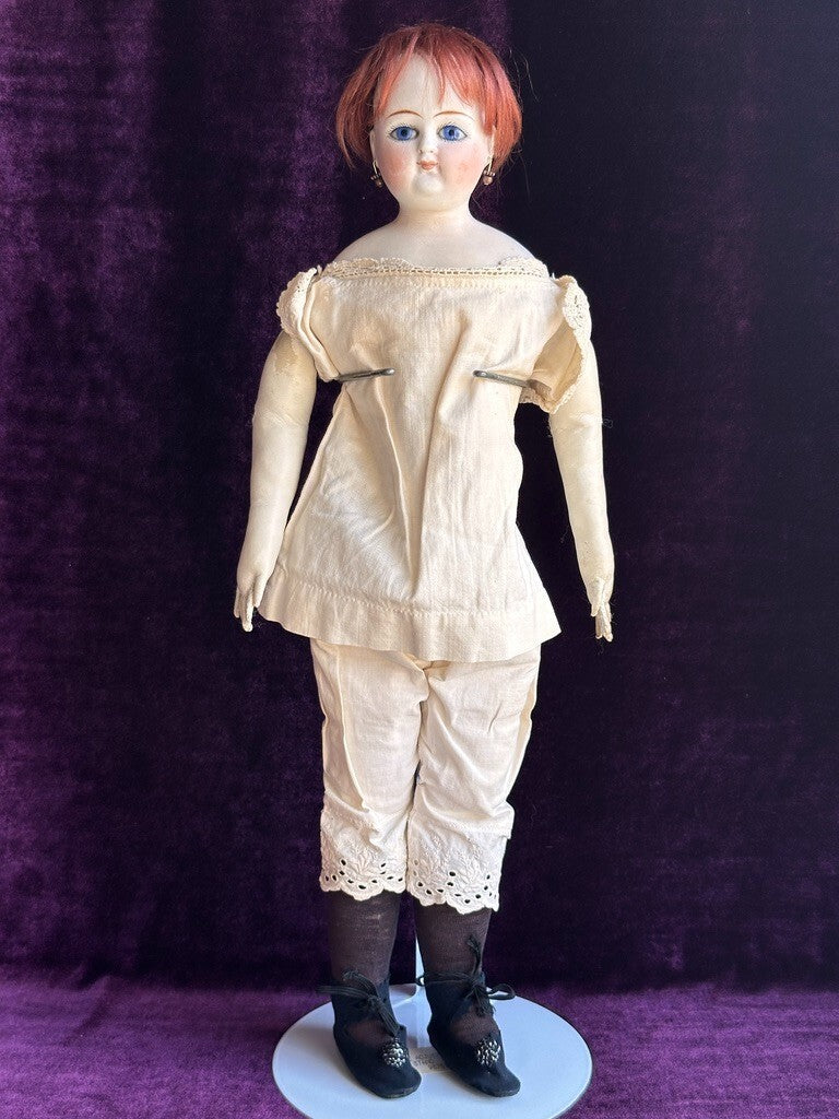 Rare Antique German 18” Belton Solid Domed Bisque Shoulder Head Fashion Doll