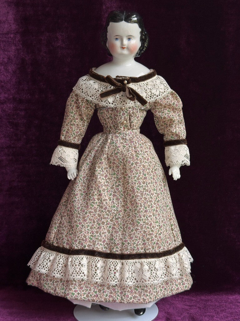 Antique German 15” Adelina Patty China Shoulder Head Doll
