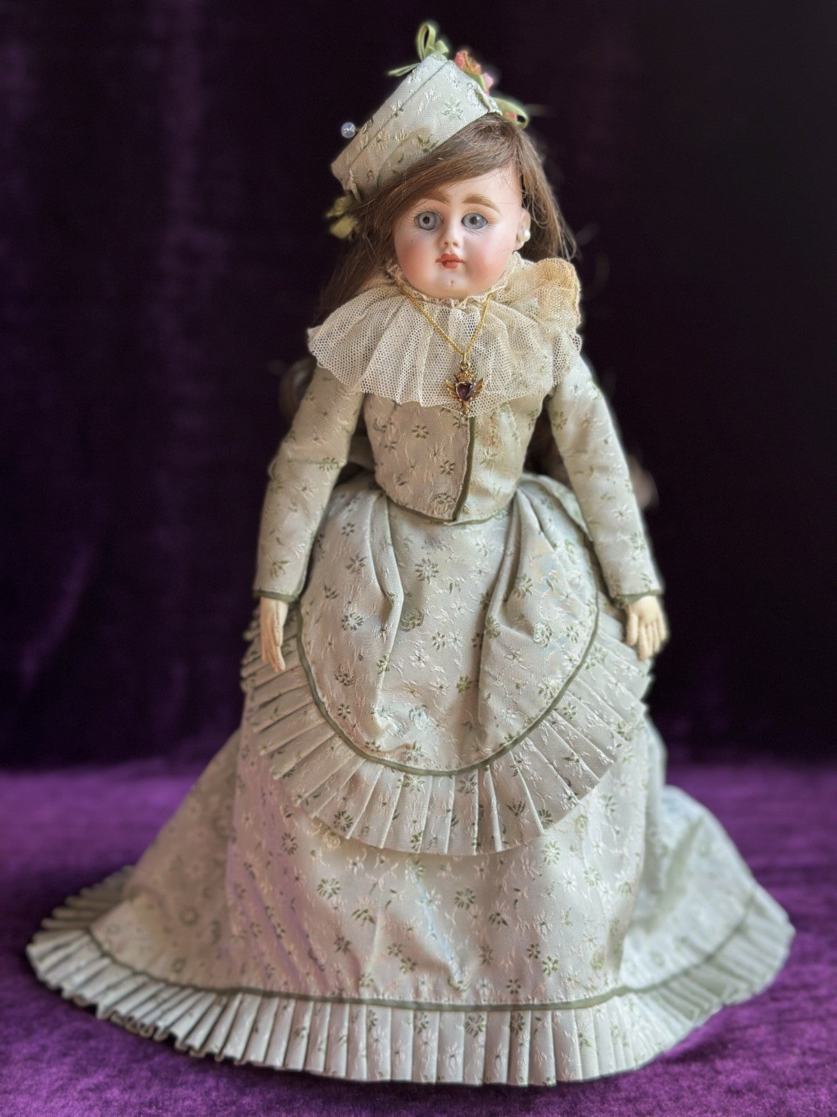 Unidentified 13” Antique French/German 902 or 909 Solid Bisque Head Fashion Doll