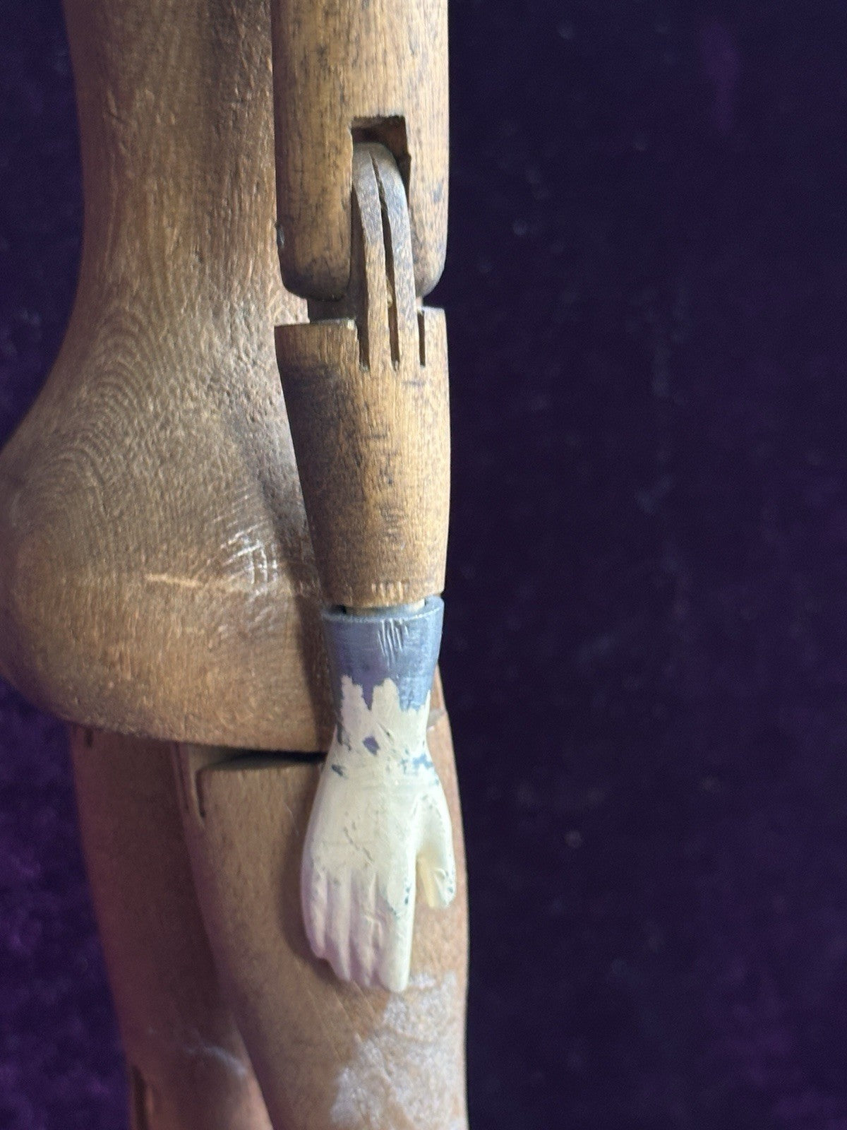 Rare Early American 15” Joel Ellis Metal Wood Jointed Doll