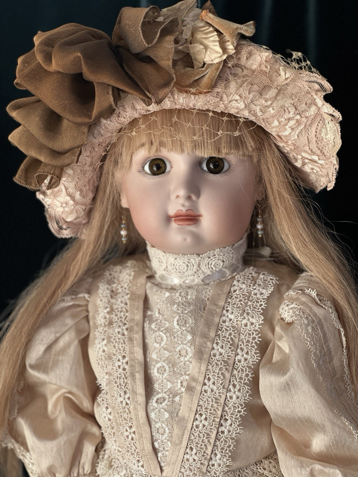 Vintage Artist Reproduction of Antique French Jumeau 30” Doll Porcelain Head