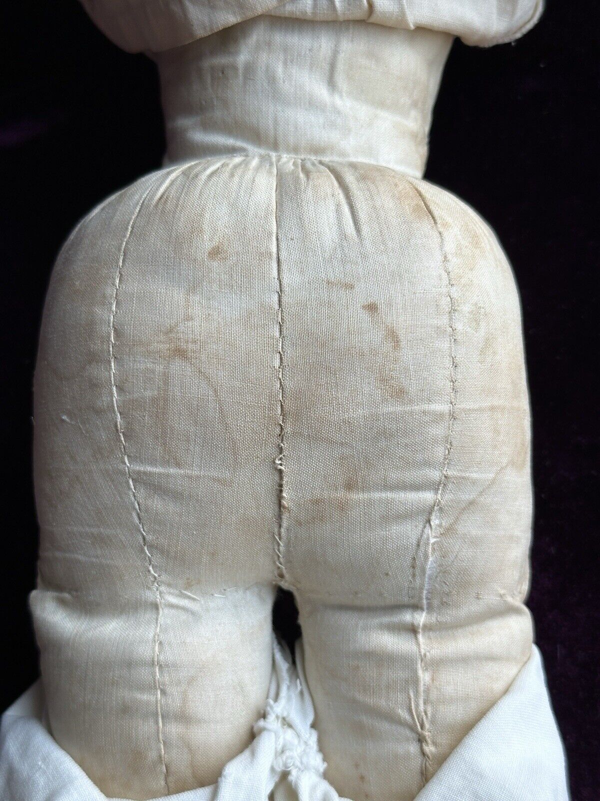 Rare Antique German 21” Covered Wagon China Doll with Glass Eyes