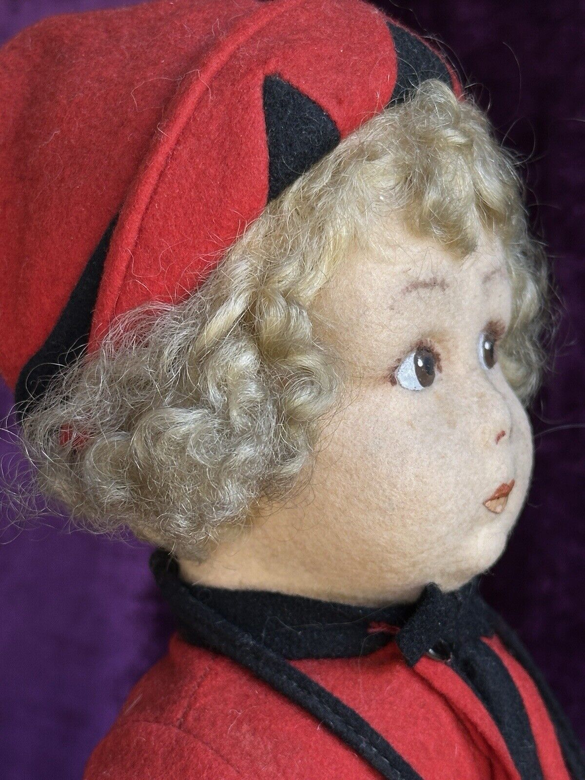 Vintage Italian All Original 12” Lenci 111 Series Felt Cloth Doll