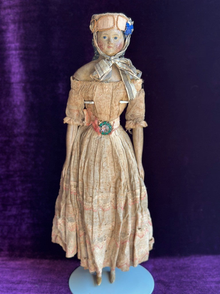 Large Antique German 18” Papier Mache Milliner’s Model Spill Curls Doll