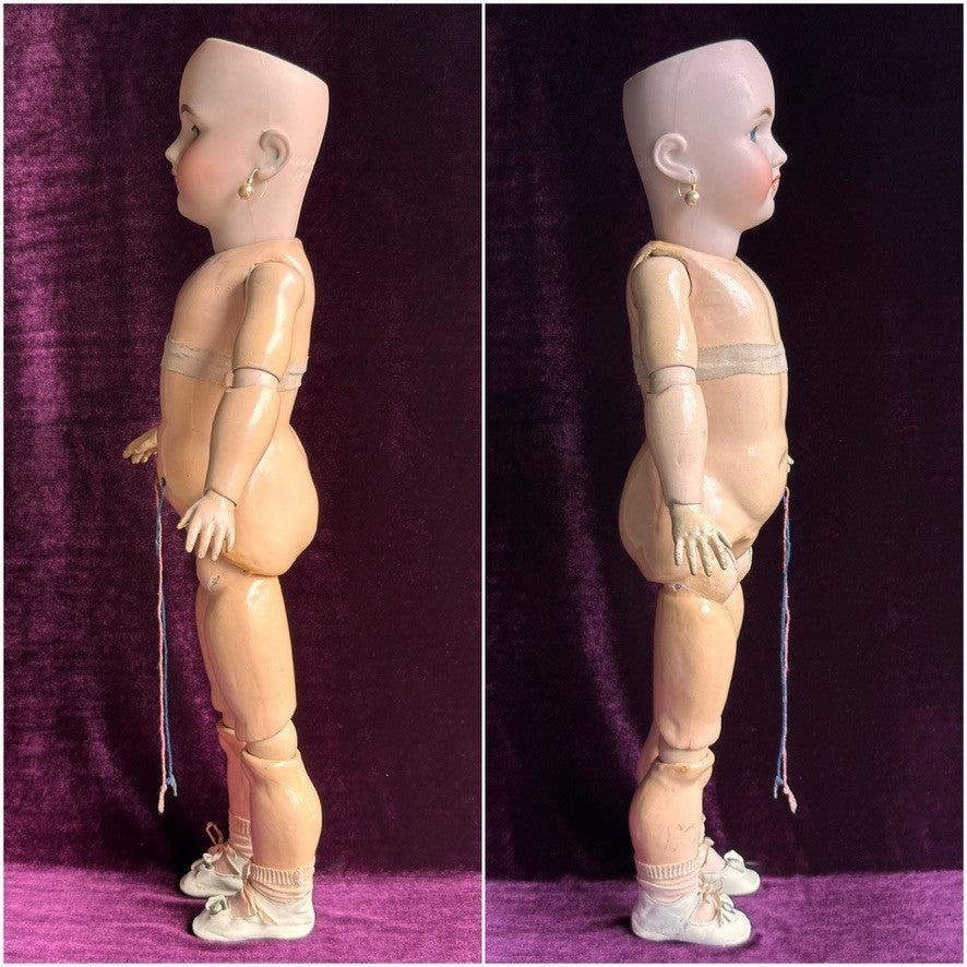 Antique German Halbig Handwerck Bebe Cosmopolite Bisque Head Doll Crier Orig Box