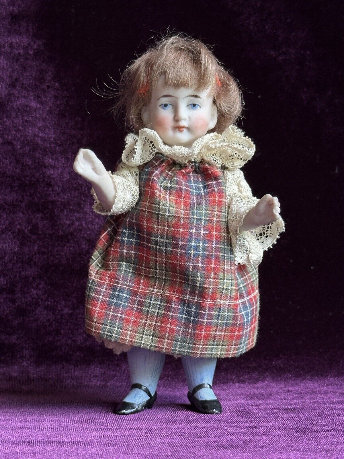 Antique German 5.25” All Bisque 8500 Miniature Dollhouse Mignonette Doll