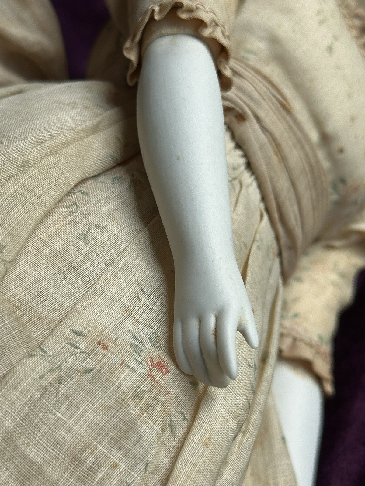 Vintage Porcelain 14.5” Reproduction of Antique Hertwig Parian China Head Doll
